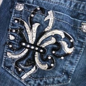 Miss me skinny jeans  black/white embellishments